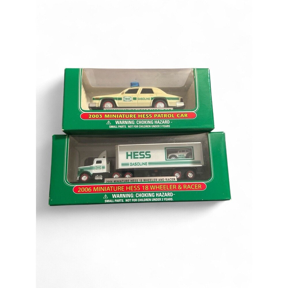 Hess Trucks 2003 Miniature Patrol Car 2006 Miniature 18 Wheeler & Racer‎ NEW